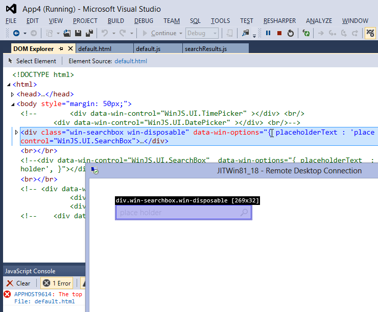 Debugging WinJS 2.0 apps in VS2012 Debugging WinJS 2.0 apps in VS2012