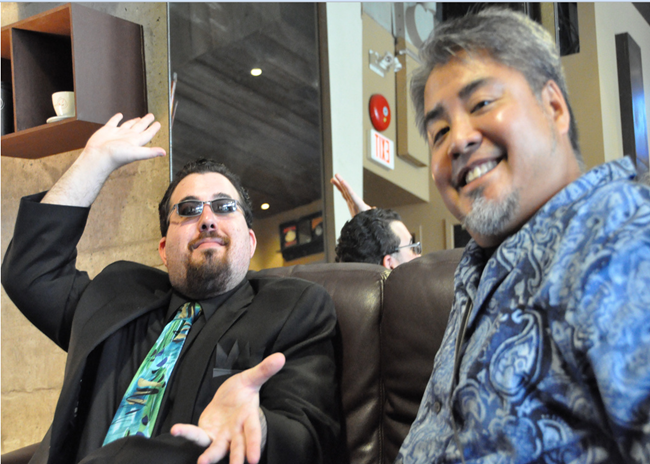 Striking another pose with Joey Devilla at Coffee and Code Vancouver
