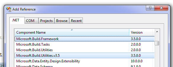 MSBuild References 
