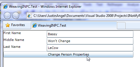 form before clicking