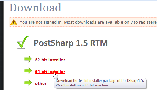 Downloading postSharp