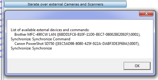 List of device commands
