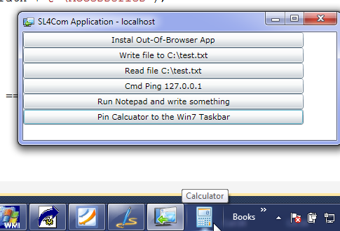 Calculator Pinned to the Win7 Taskbar