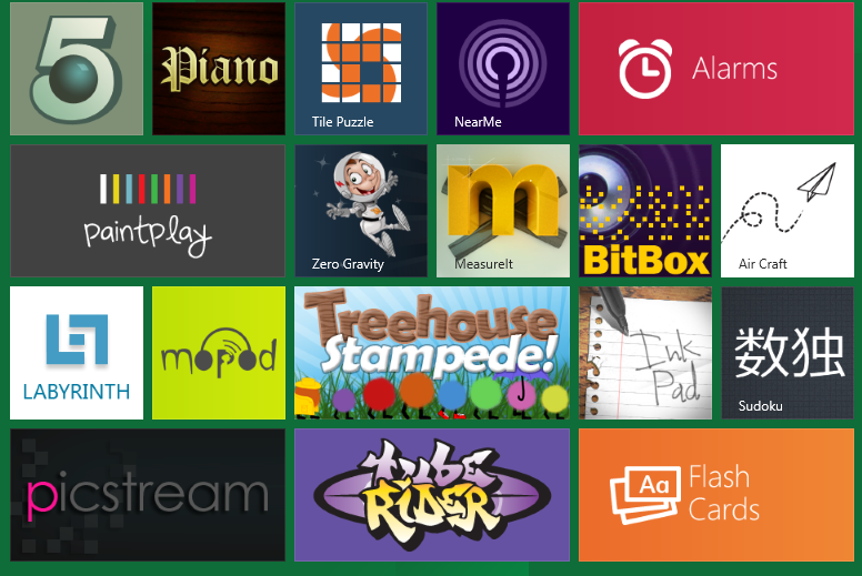 Print screen of Windows 8 apps start screen Print screen of Windows 8 apps start screen