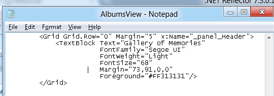 Default XAML for AlbumsView memories XAML Default XAML for AlbumsView memories XAML