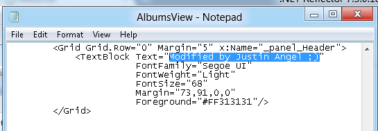 Modified AlbumsView.xaml file Modified AlbumsView.xaml file