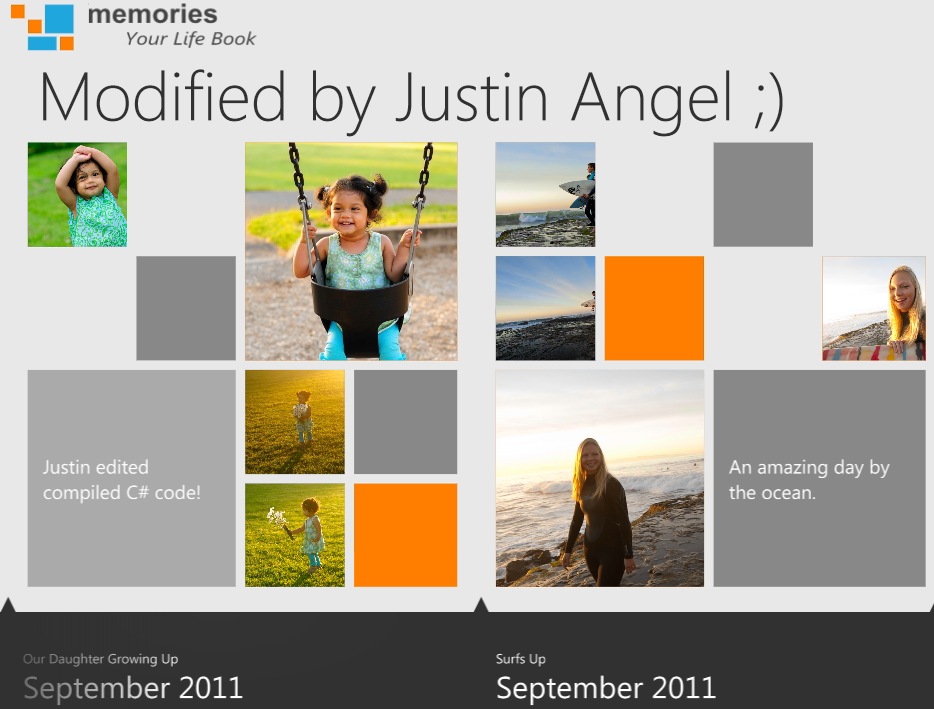 Memories app with XAML and C# modifications Memories app with XAML and C# modifications
