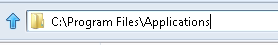 Typing in C:\Program Files\applications to the address bar