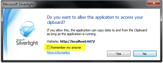 Remember my Answer for Clipboard Access