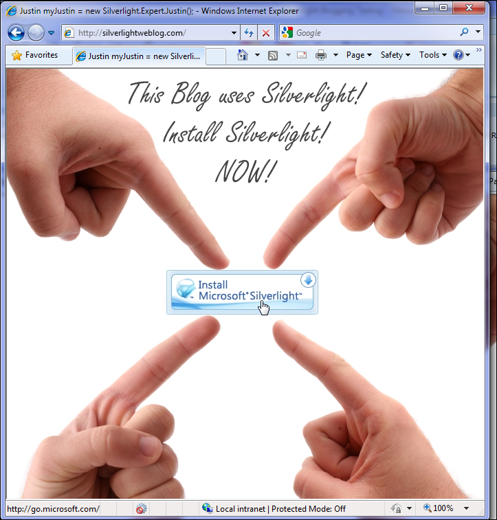 Custom Get silverlight screen