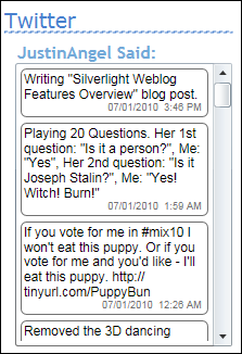 Twitter Widget in normal mode