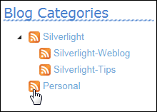 Categories Tree displays RSS Buttons