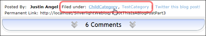 Blog post Categories list