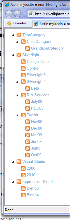 Silverlight Weblog Category Tree