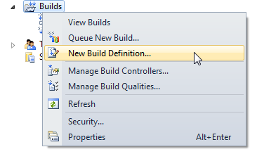 Setting up a new Build Definition in VS2010