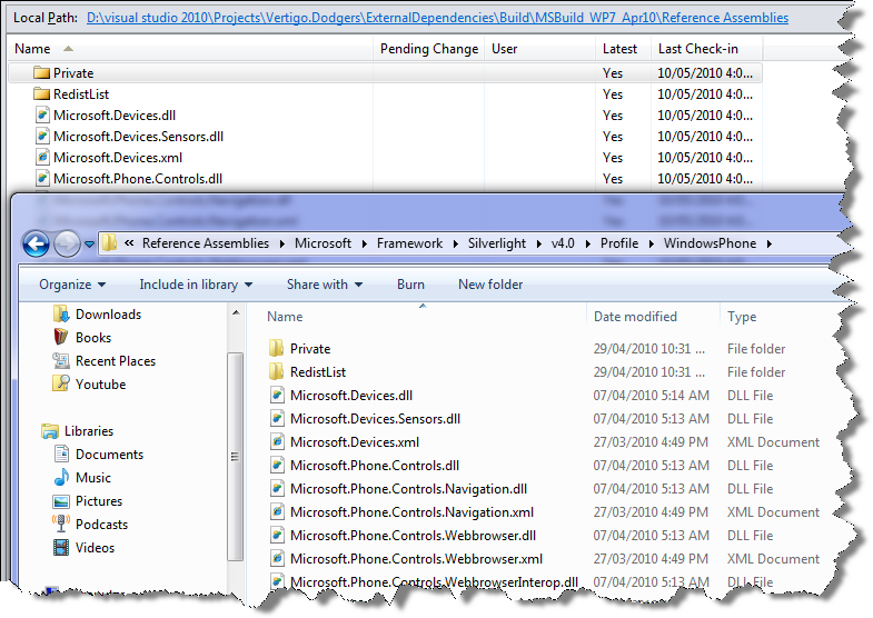 WindowsPhone SDK dragged & dropped into Source Control