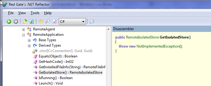 Reflector showing GetIsolatedStorage throwing an exception