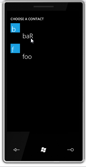 EmailAddressChooserTask - Select a contact window