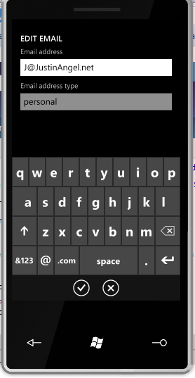 SaveEmailAddressTask - Save contact email