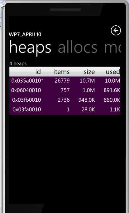 Heaps (Gen 0, Gen 1, Gen 2, Gen 64k) Window