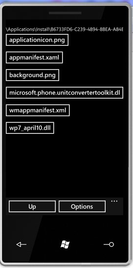 The contents of an Installed XAP