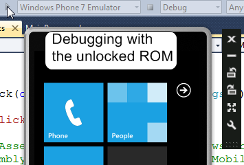 Debugging with the unlocked ROM