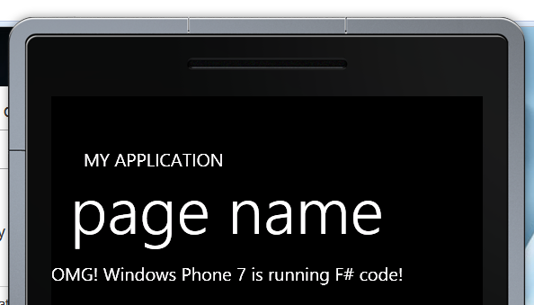 The WP7 emulator running F# code